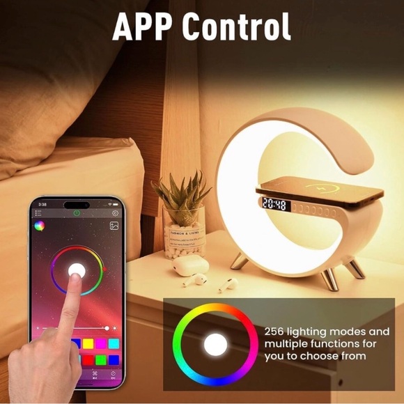 Smart Light & Sound Machine, Wireless fast charging with Digital Display